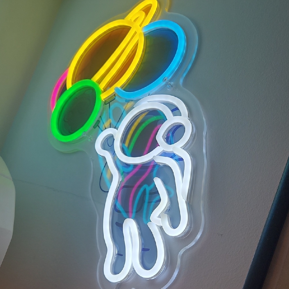 Colorful Neon Astronaut Wall Light